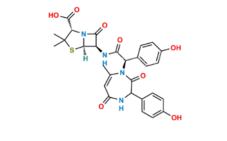 (2S,5R,6R)-6-[[(2R)-2-(4-Hydroxyphenyl)-2-[3-(4-hydroxyphenyl)-7-methyl-2,5-dioxo-2,3,4,5-tetrahydro-1H-1,4-diazepin-1-yl]acetyl]amino]-3,3-dimethyl-7-oxo-4-thia-1-azabicyclo[3.2.0]heptane-2-carboxylic acid.