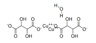 Copper(II) tartrate hydrate, >95%.